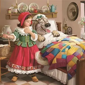 

Diamond Embroidery Little Red Riding Hood Pasted 3D Diamond Painting New Year Diamond Mosaic Christmas Gift Cuadros Decoracion