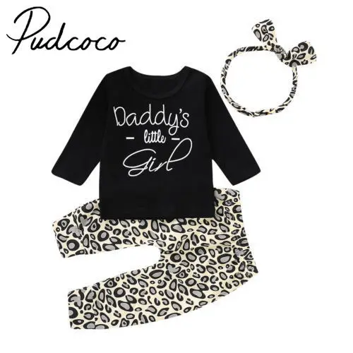 

Toddler Kids Baby Girl Tops Leopard print Pants Leggings 3Pcs Outfits Clothes 0-24 Months