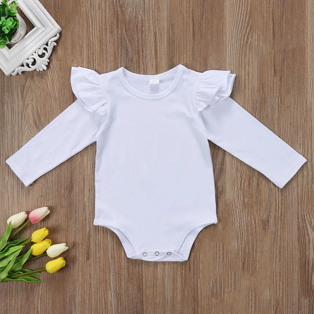 Милый комбинезон с длинными рукавами и оборками для новорожденных девочек; черно-белый комбинезон; одежда для детей 0-18 месяцев