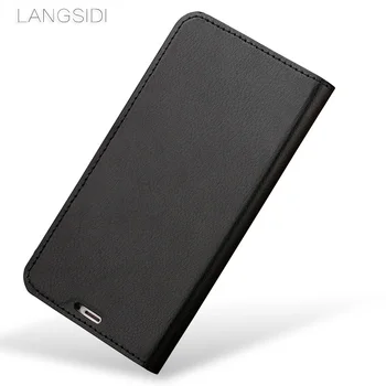 

wangcangli Case For Samsung Note 8 Handmade Genuine Leather Wallet Flip Cover Card Slot Business Holster small litchi texture