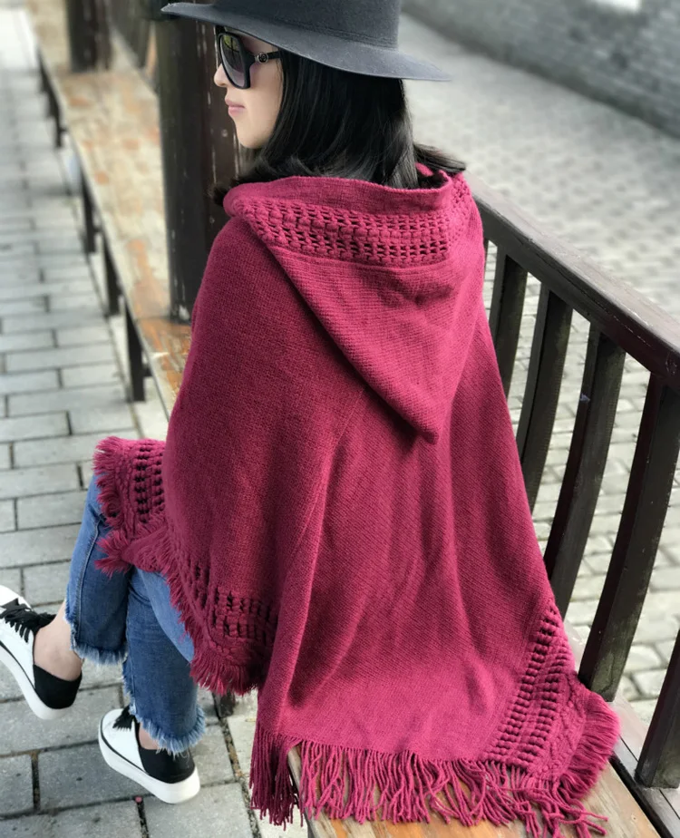 Wholesale YDIRi Jbersee Poncho Winter Scarf 2018 Women's Luxury Brand Winter Scarf Warm Acrylic Scarves Women Fashion Tassels Pashmina WN029