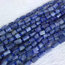 Натуральный сырой минеральный Синий Кианит/самородок ручной резки свободной формы свободная грубая матовая граненые бусины 6-8 мм 1" 05391