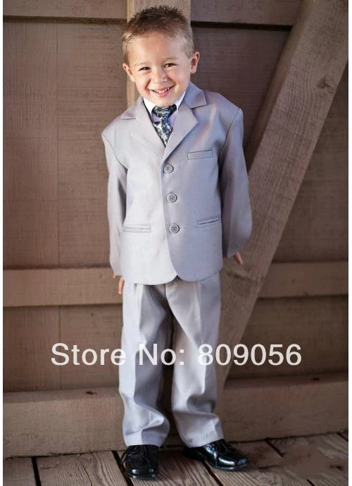 B53 little light gray page boy suit Boy Wedding Suit Boys' Formal