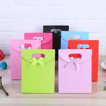 

Paper Gift Bags For Food Packaging Christmas Gift Bag Shopping Bag With Bowknot Decoration Jewellery Bags Boxes Containers Dec