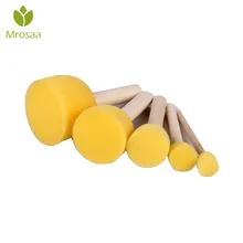5 pçs/set Esponja Escova de Pintura De Madeira Das Crianças Dos Miúdos Flor Graffiti Art Desenho Pintura Brinquedos Ferramenta Selo Papelaria Escolar Suprimentos(China)