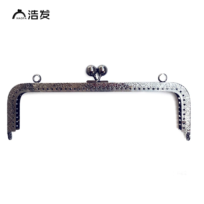 HAOFA 20cm Bag Accessories Large Size Square Metal Embossing Kiss Clasp Purse Frame Metal Clutch Bag Frame  for Bag Sewing Craft