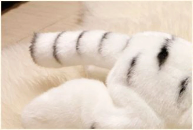 Dorimytrader quality simulation animal white tiger plush toy realistic lying little animals tiger doll kids gift decoration 39x15x16cm DY50142 (1)