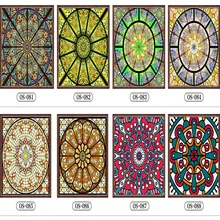 На заказ без клея электростатические скрабы полупрозрачные церковные витражи окна и двери шкаф мебель Фольга наклейки