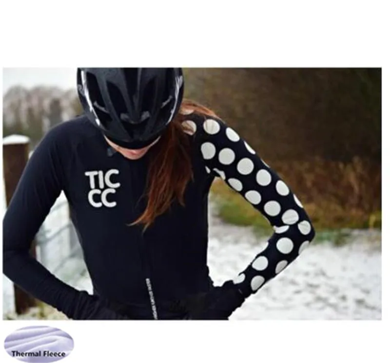 Женская зимняя флисовая термальная велосипедная Джерси с длинным рукавом, одежда для велоспорта, одежда для велоспорта - Цвет: 8