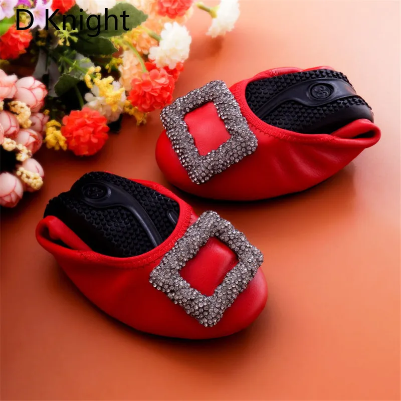 Natural Leather Loafer Womens Shoes Round Toe Slip On Ballet Shoes with Rhinestones Shallow Mouth Flats Ballerinas Women Size 12 (21)