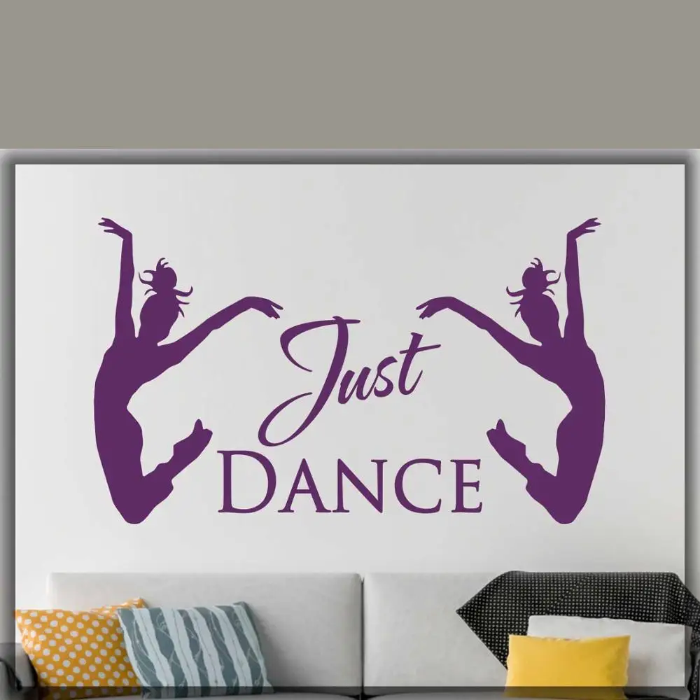 

Ballet Dancer Decal Just dance quote wall decal Dance Studio waterproof vinyl Wall sticker Ballerina Ballet Decor stickers G529