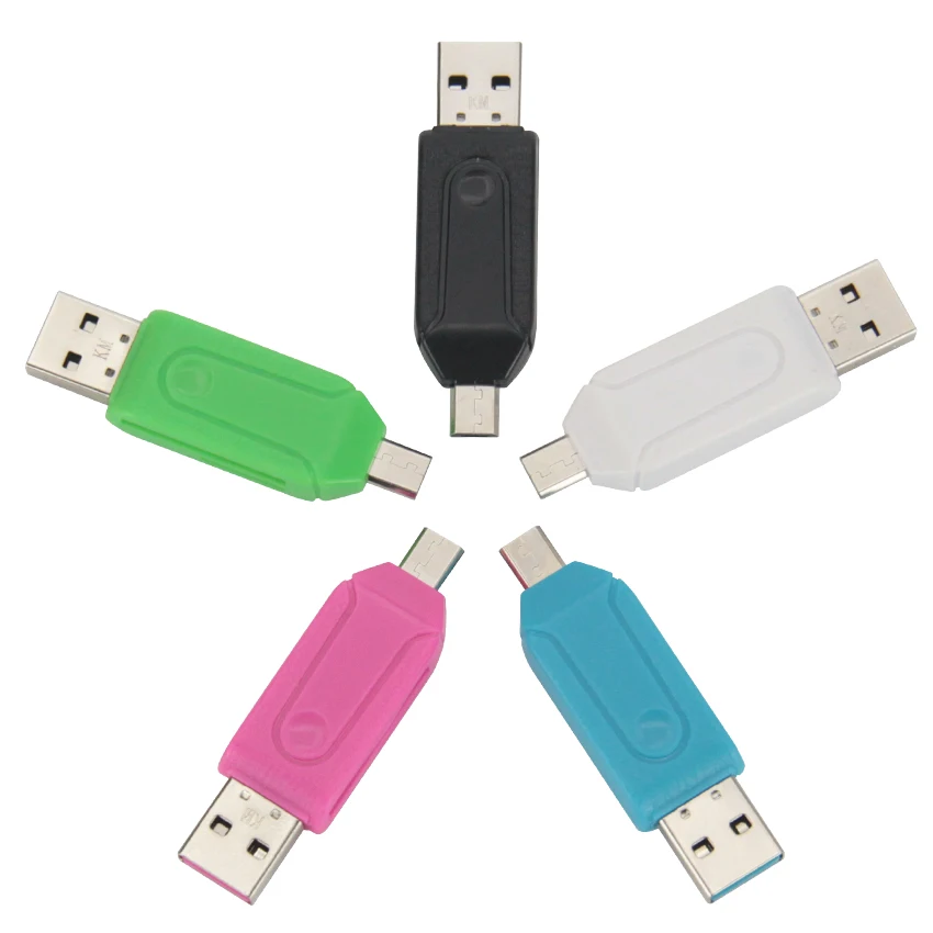Популярный универсальный адаптер 2 в 1 USB 0 OTG для чтения карт памяти Micro устройство