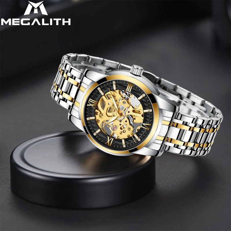 

MEGALITH 2019 Business Luxury Men Watch Classic Design Stainless Hot Sale Waterproof Mechanical Men Mechanical Relogio Masculino