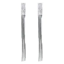 

Gold Tassel Earrings 2021 Gouden Oorbellen Goud Long Hanging Fringe Earrings Women 2018 Rhinestone Simple Minimalist Jewelry