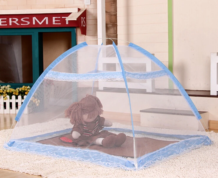 New Fodable Baby Mosquito Net Tent Blue Pink,Infant Portable Baby Bed