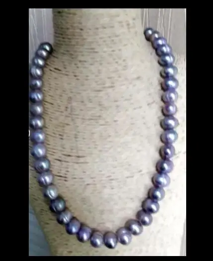 

stunning 12-13mm south sea baroque grey pearl necklace 18inch 925silver