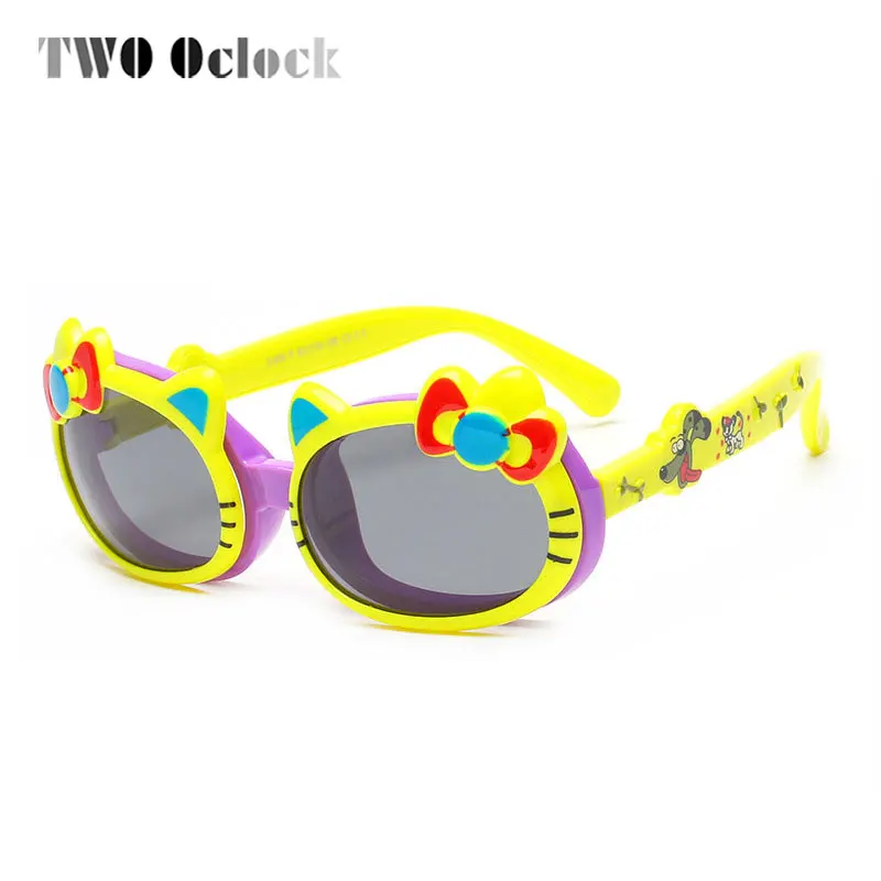 

TWO Oclock Kids Sunglasses TR90 Cute Baby Cat Clip On Sunglass Polarized Sun Glasses Child Girl Cartoon Eyewear Infant Oculo 859