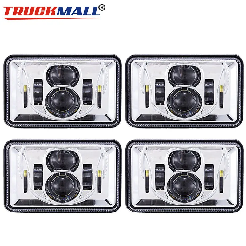 

Square Truck Headlights 4X6 Car Led Headlight Square Light White Sealed Beam High/low Beam Replacement For Ford Trucks Offroad