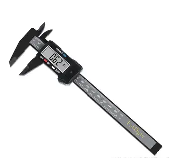 

100pcs/lot 150mm 6inch LCD Digital Electronic Carbon Fiber Vernier Caliper Gauge Micrometer