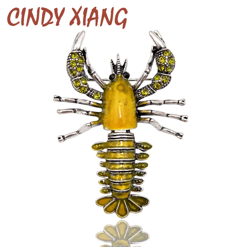 Необычная женская брошь &quotЛобстер&quot CINDY XIANG интересное украшение с эмалью и