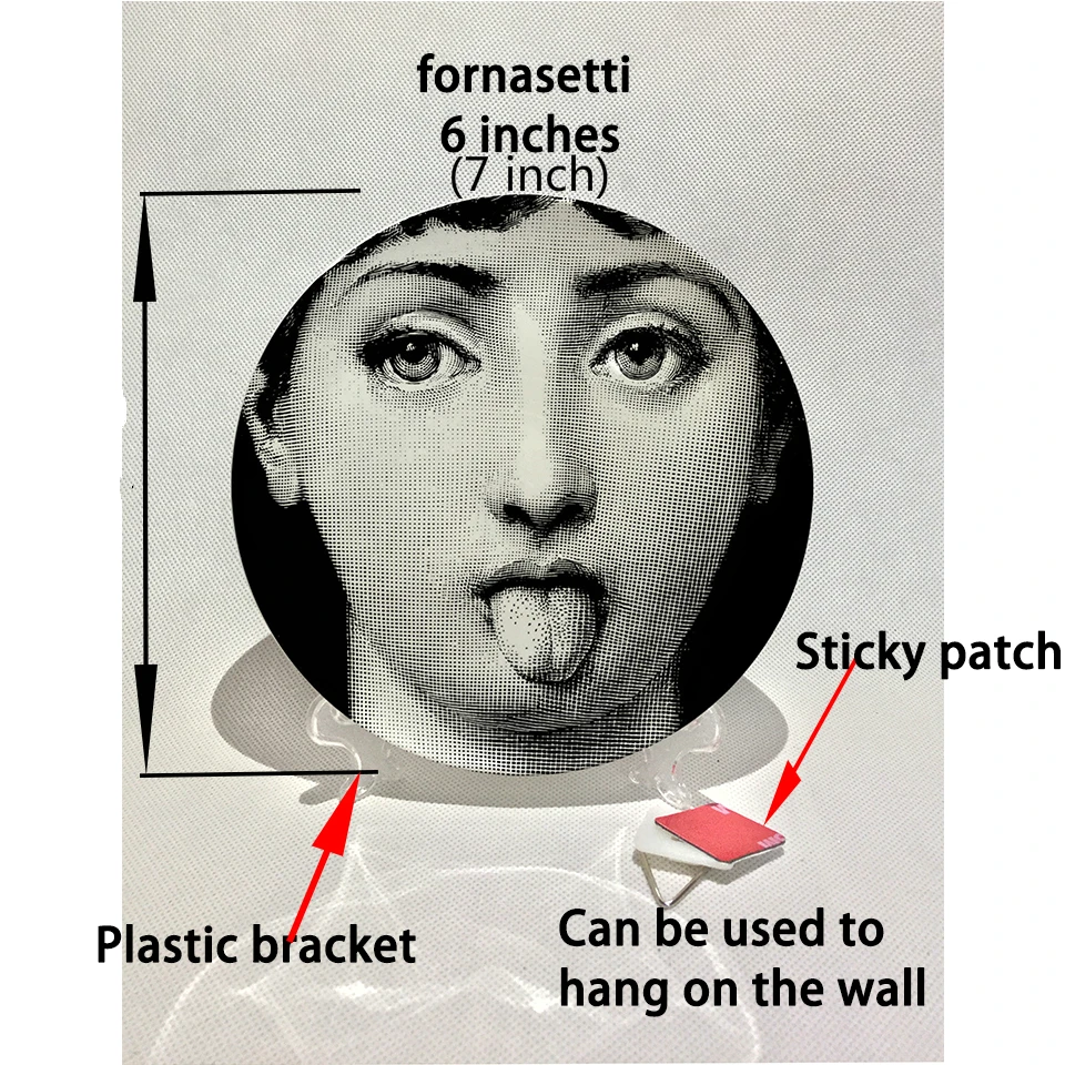 Тарелок fornasetti в скандинавском стиле для дома/бара/ресторана/образца, декоративное блюдо, Милана, керамическое ремесло, красивый узор для лица