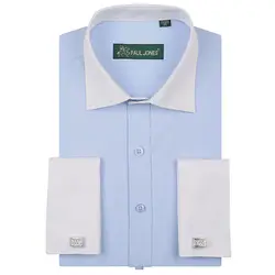 Классический французский кнопка манжеты рубашки с длинным рукавом Для мужчин рубашка высокого качества Бизнес Формальные рубашки camisa