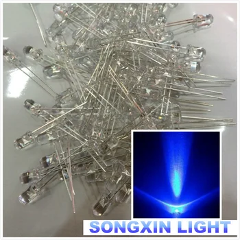 

500x 3mm Round Top Blue Color Blue LED Light Emitting Diode Super Bright 2pins LED F3MM 470-475NM BLUE