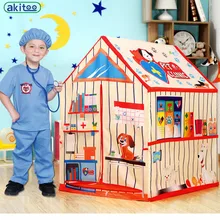 Новое поступление akitoo детские палатки для домашних животных больница комната большой дом принцесса ребенок океан море мяч бассейн детский тент лучший подарок Быстрая
