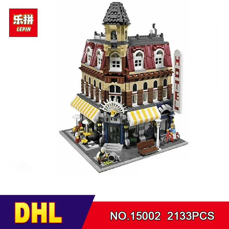 

DHL LEPIN 15002 2133Pcs Cafe Corner Model Building Kits Blocks Kid DIY Educational Toy Children day Gift Compatible 10182