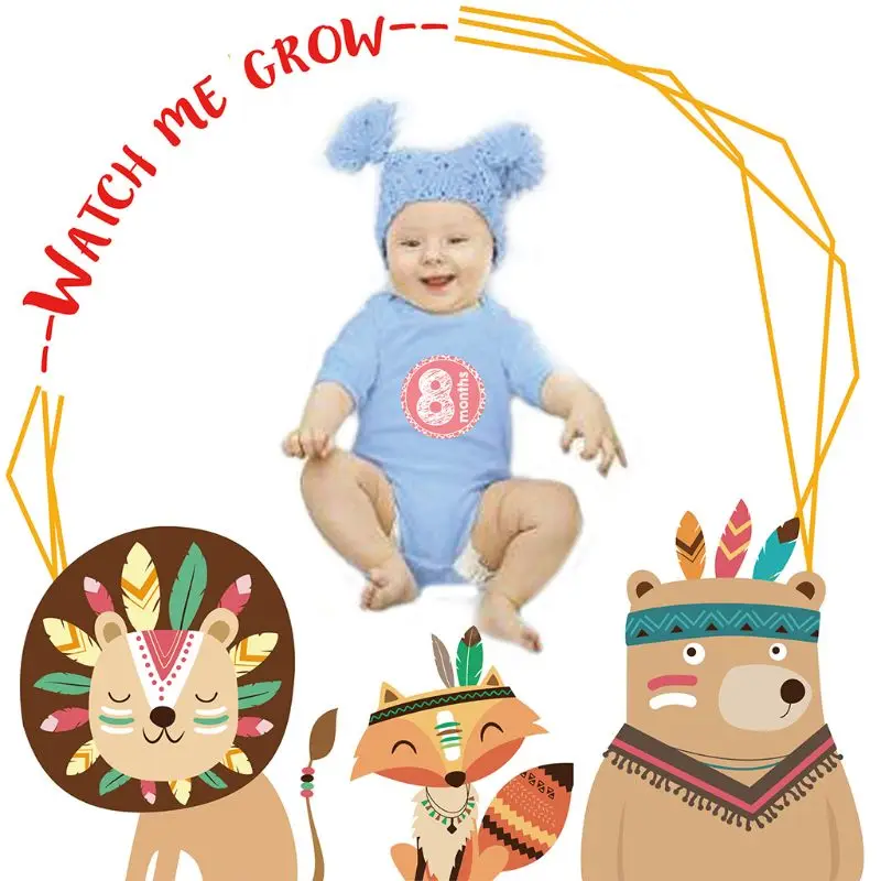 

1 Set Baby Month Sticker Photography Blanket Infant Photo Memorial Blankets Stickers Newborn Photos Props