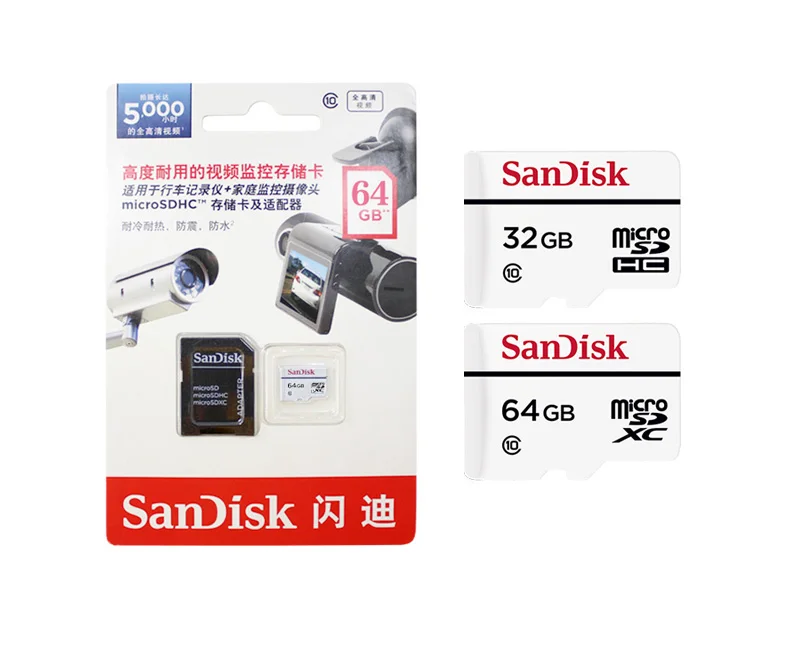 Карта памяти SanDisk 32 Гб 64 гб высокая выносливость мониторинг Видео Micro SD карта 128 ГБ 256 ГБ C10 MicroSD TF карта для мониторинга видео