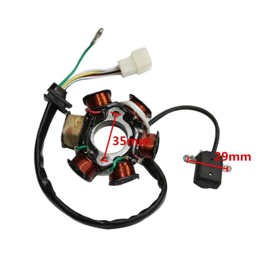 GOOFIT 6 палок 5 проводов наполовину волновой статор зажигания для GY6 50cc 70cc 90cc 110cc 125cc