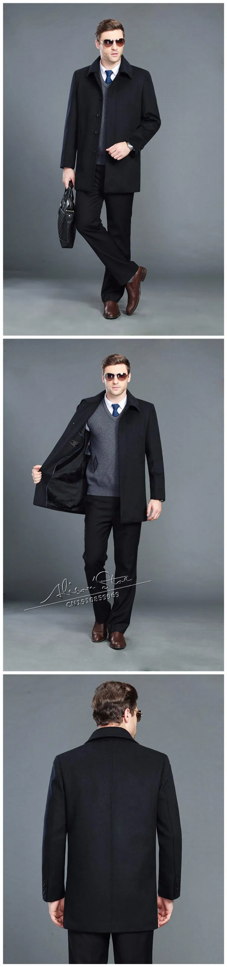 Mu Yuan Yang Мужская Зимняя шерстяная куртка и пальто кашемировое пальто повседневная мужская куртка из шерсти утолщенная теплая шерстяная одежда 2XL 3XL