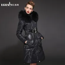 Royalcat Real Fur Hood 2016 Winter Jacket Women Down jackets Women’s down coat fashion luxury medium-long slim Parka Outerwear
