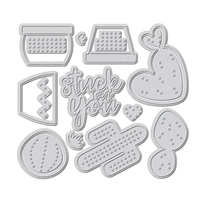 

GJCrafts Stitch Cactus Heart Dies Metal Cutting Dies for Card Making Scrapbooking Photo Album Embossing Stencil Crafts Dies