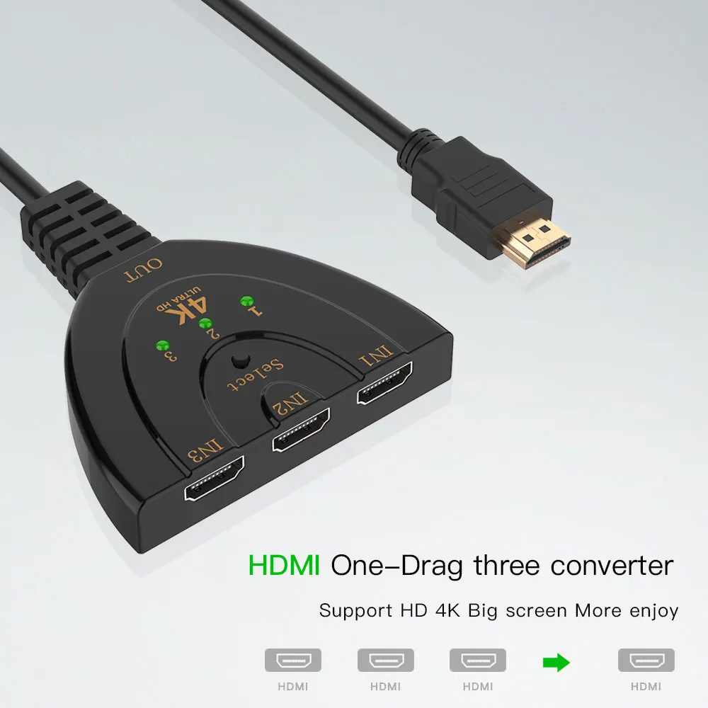 3 порта 4K HDMI сплиттер переключатель 3в1 hdmi адаптер 1080P коммутатор для HDTV DVD Xbox PS3 PS4 ноутбука и ПК