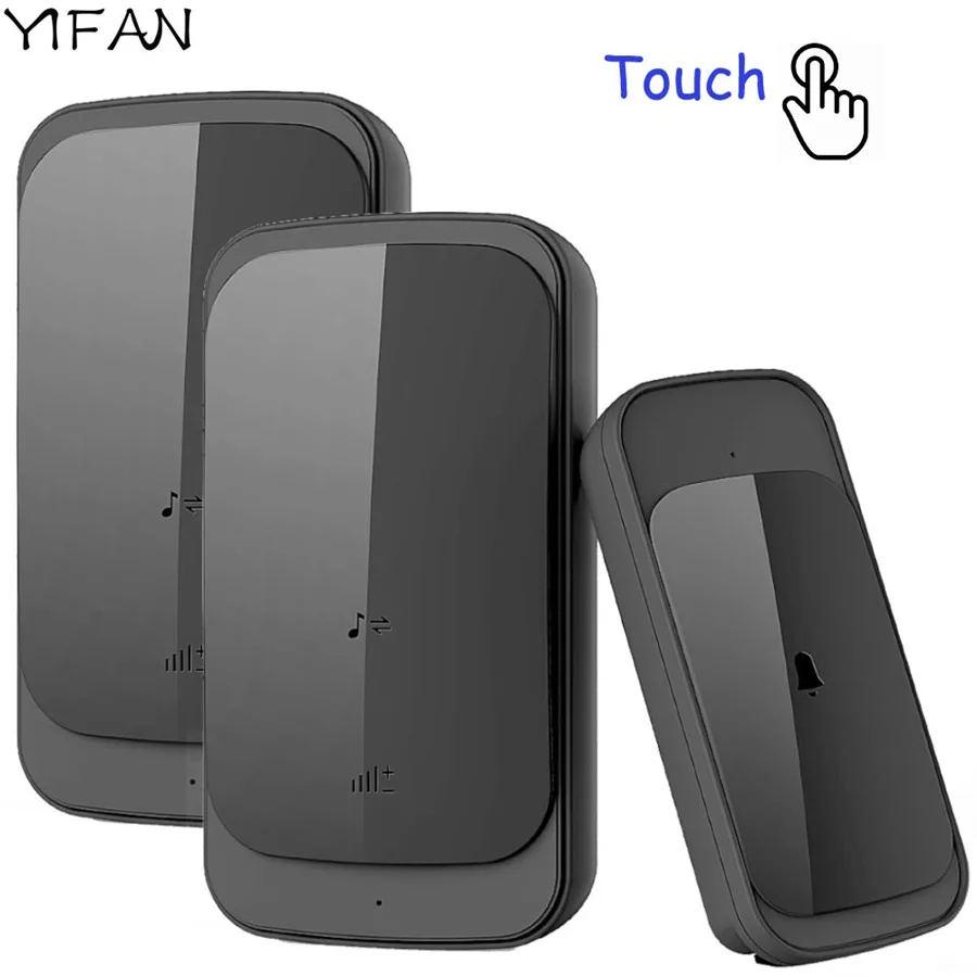 

YIFAN Waterproof Wireless Doorbell touch EU US Plug 280M range smart home Door Bell chime 58 ring 1 Transmitter 2 receiver