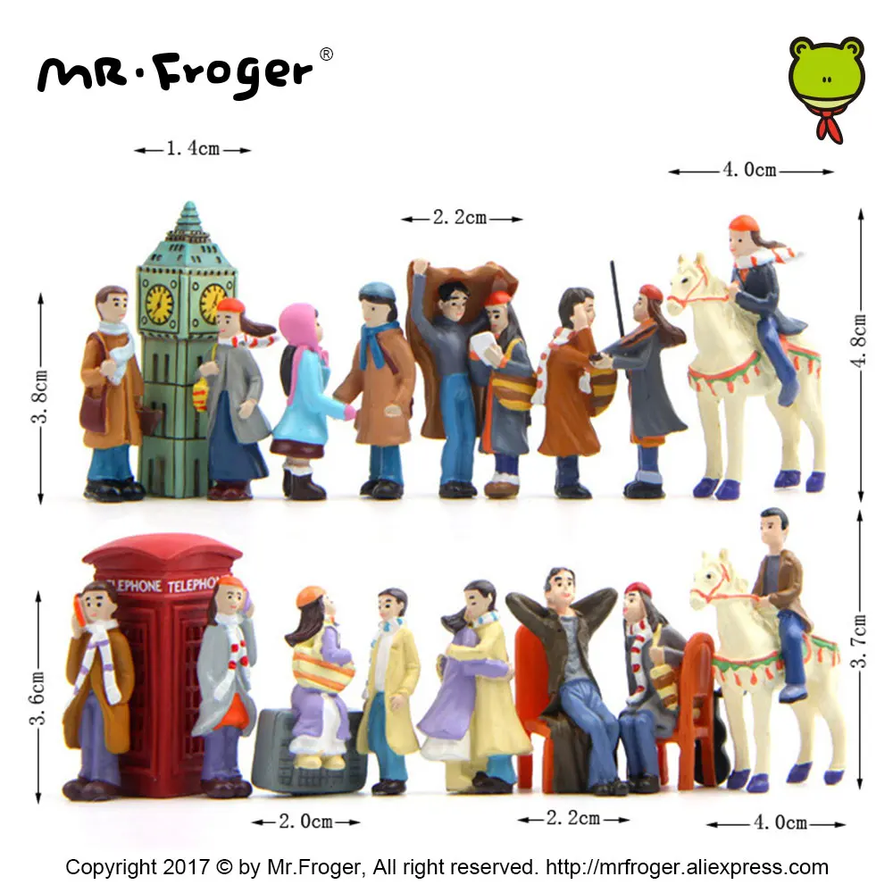 Mr Froger ZAKKA Kartun Pasangan Micro Miniatur Patung Patung Action