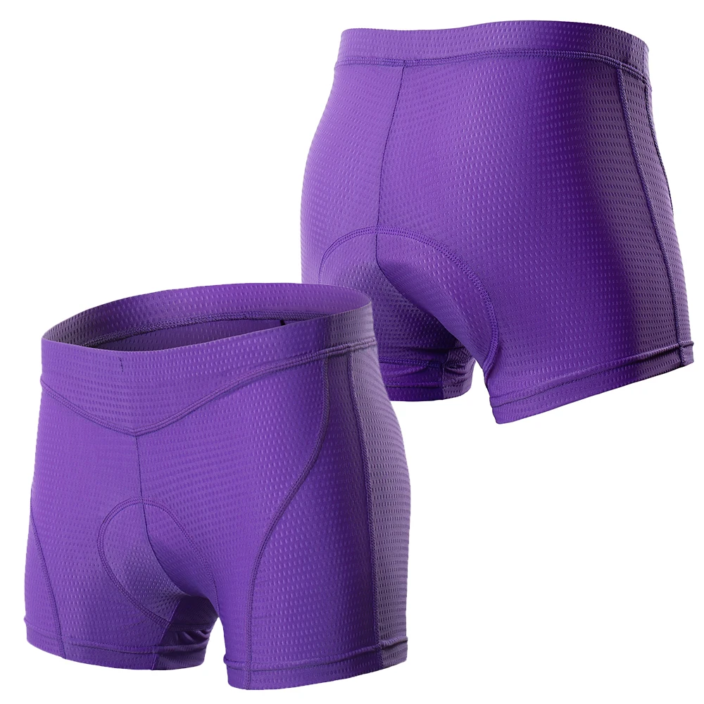 Женские велосипедные шорты для велоспорта, удобное нижнее белье для велоспорта, компрессионные колготки, гелевые 3D Мягкие велосипедные шорты, MTB шорты - Цвет: Фиолетовый