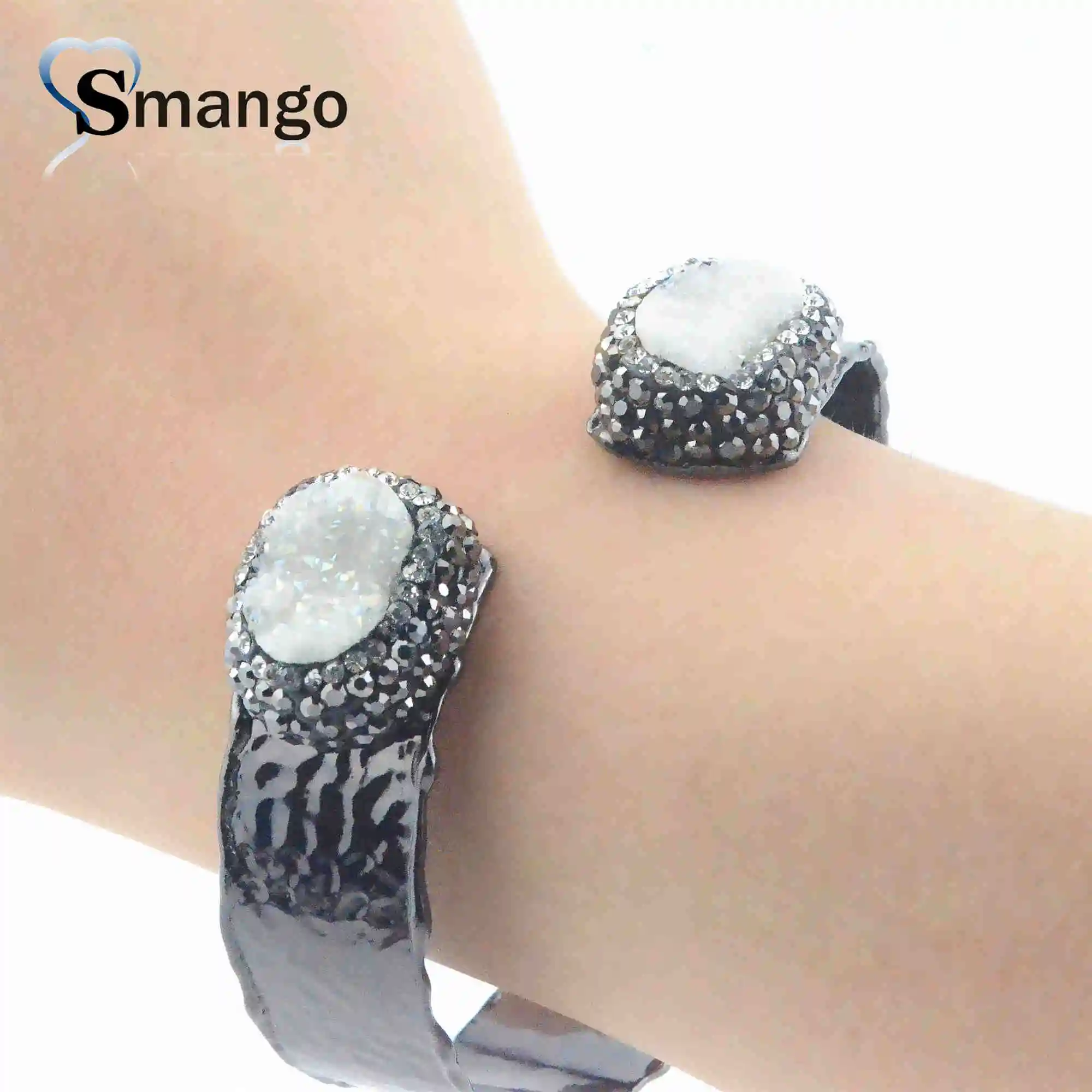 White color Новое поступление! Женские браслеты со стразами, 3 штуки, можно смешивать цвета - Окраска металла: White color