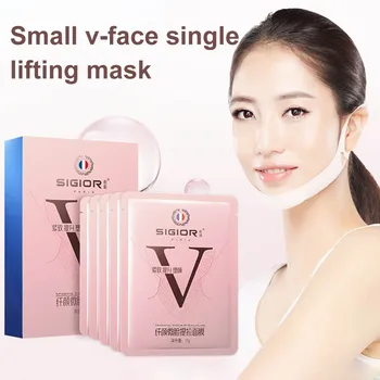 

2019 5 Pcs V-Shaped Slimming Chin Face Mask Moisturizing Face Lifting Firming Mask