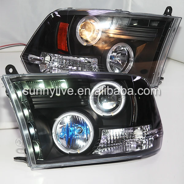 

For Dodge Ram RAM PICK UP 1500 2500 3500 LED Headlight Angel Eyes 2009-2012 Year SN