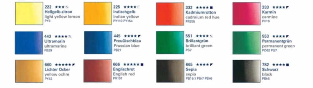 Schmincke Academie Aquarell полуподдон для красок металлический компактный набор с кистью, набор из 12 цветов