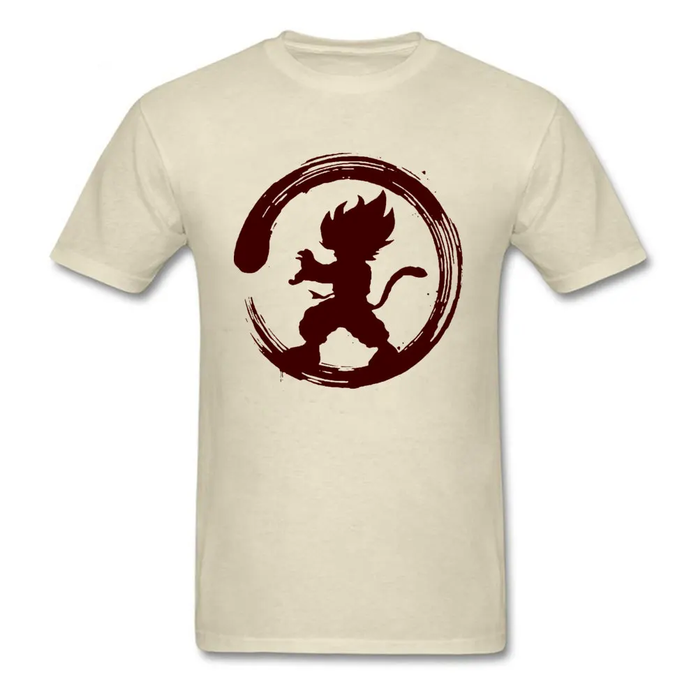 Футболка "Аниме" для мужчин Dragon Ball Z футболка горячая Распродажа взрослых Топы И Футболки круг Гоку сон Гохан футболка хлопок Одежда Манга в японском стиле - Цвет: Beige