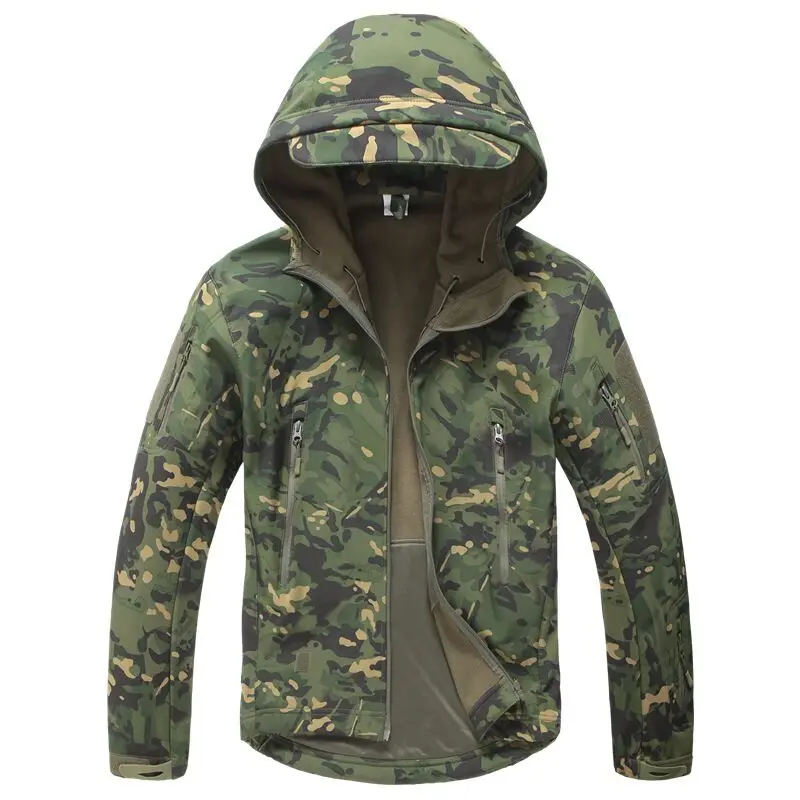 Autumn Men's Military Camouflage Fleece Jacket Army Tactical Clothing ...