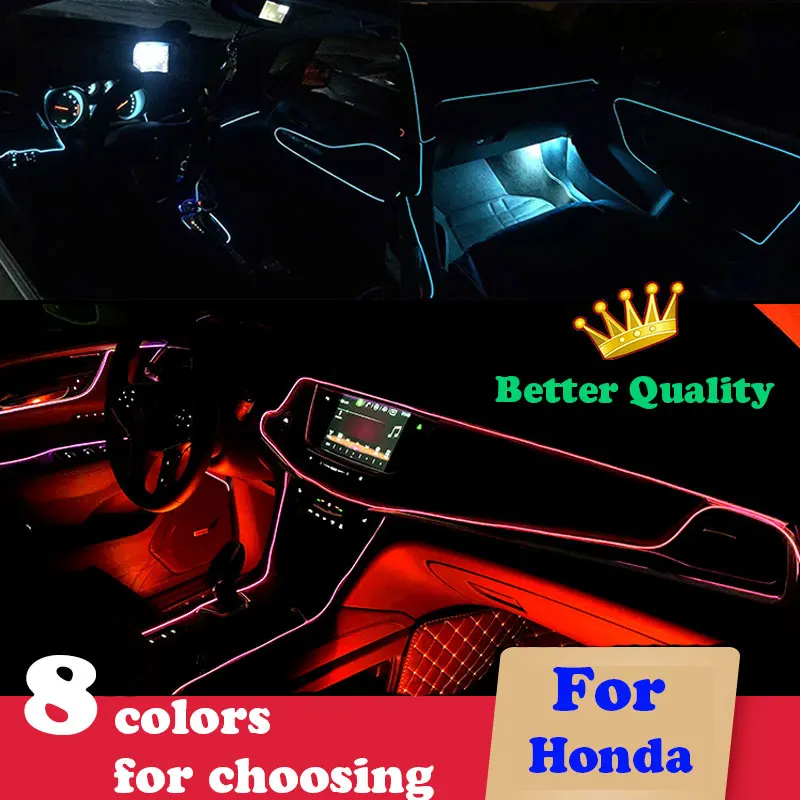 3M/EL холодная линия провода Светодиодные Автомобильные полосы света для Honda civic