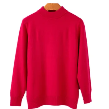 

Spring, Autumn And Winter Knitted Sweaters New Semi-high-collar Wool Bottom Shirt For Women