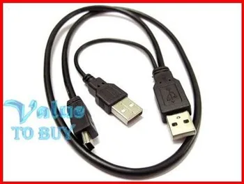 

10pcs/lot---70CM USB 2.0 A Male to mini B 5pin data Power Y-Cable New