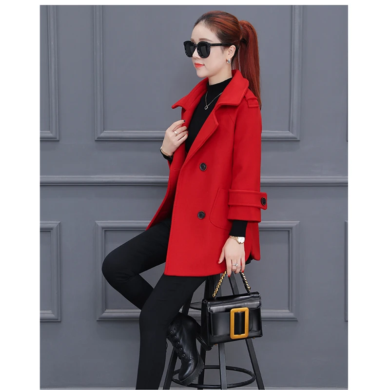 Caramel Zl0899 Double Femmes Section Boutonnage Qualité Courte green 2017 red À Hiver De pink Laine Haute Manteau Nouvelle Pzlcxh Veste Mode Automne wTUfFqq