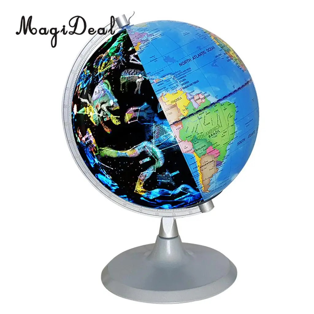 MagiDeal 20cm Day View World Globe and Night View Illuminated Constellation Map Globe for Home Table Desk Decoration Ornaments